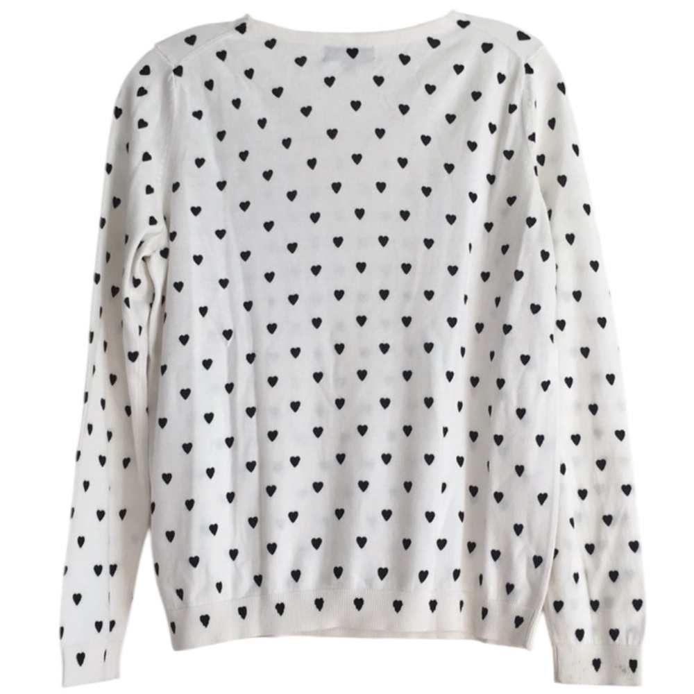 A.P.C. Black & White Heart Ruffle Sweater. Size XS - Picture 3 of 5